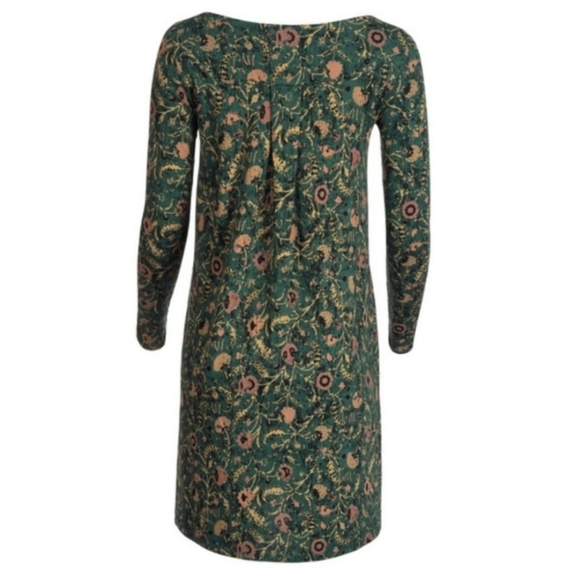 Peruvian Connection Orla Long Sleeve Green Floral Mini Tunic Dress Size XS - Picture 4 of 15